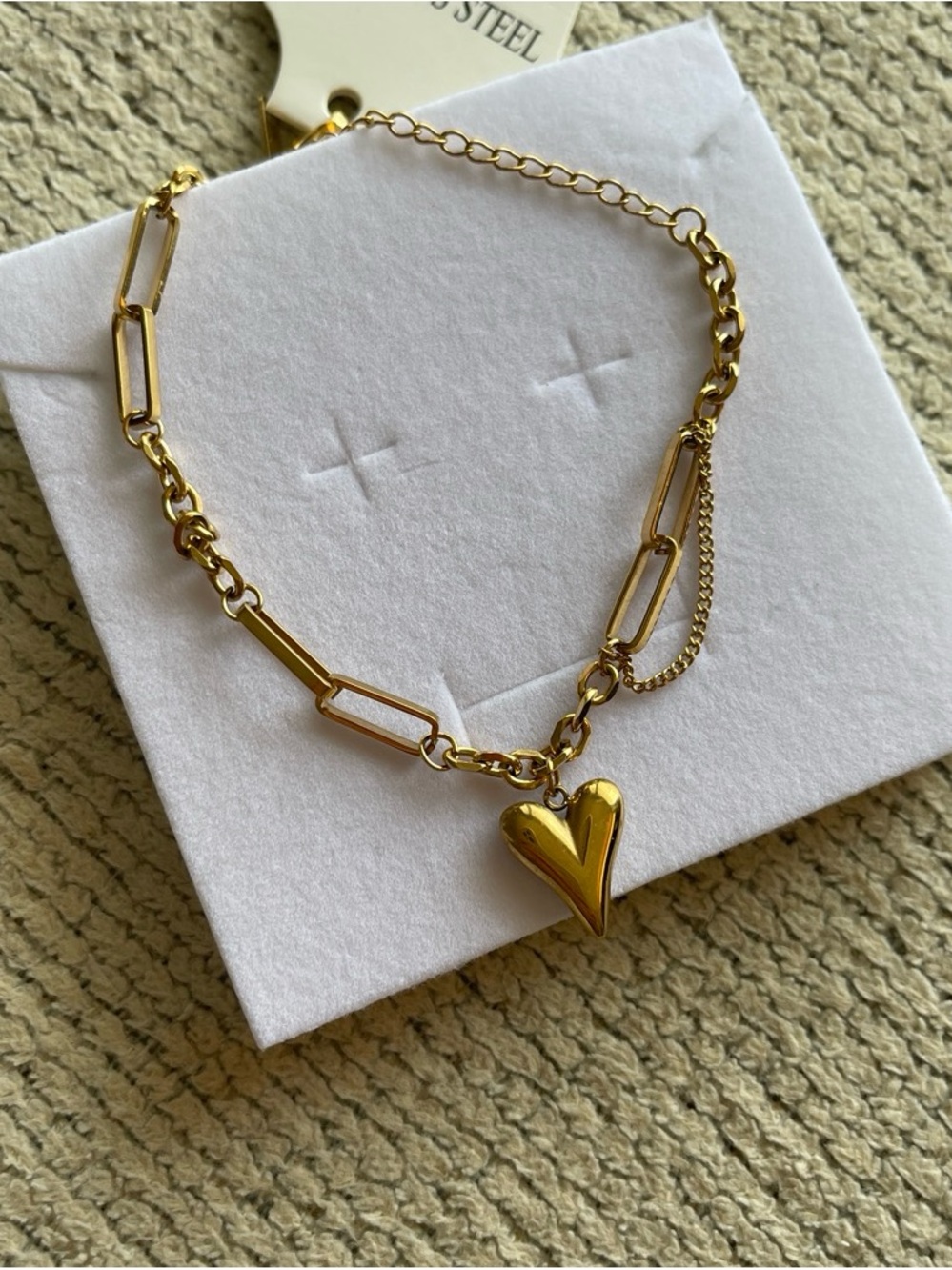 Gold Heart Pendant Chain Bracelet - Women Jewelry